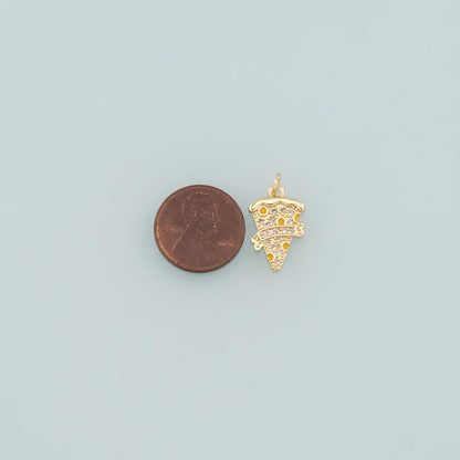 18K Gold Filled Hand CZ Charm Pendant for Jewelry Making