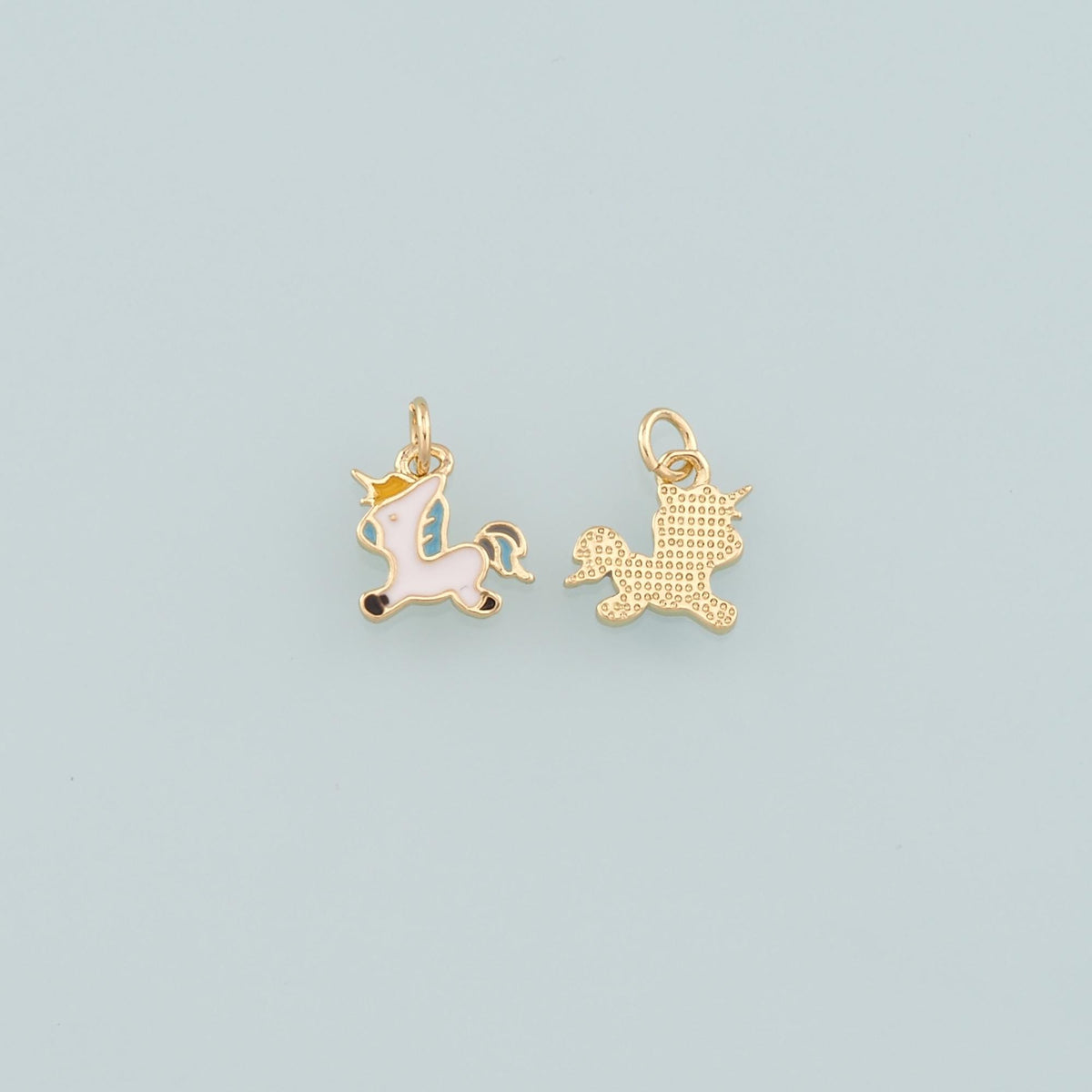 18K Gold Filled Hand Enamel Charm Pendant for Jewelry Making