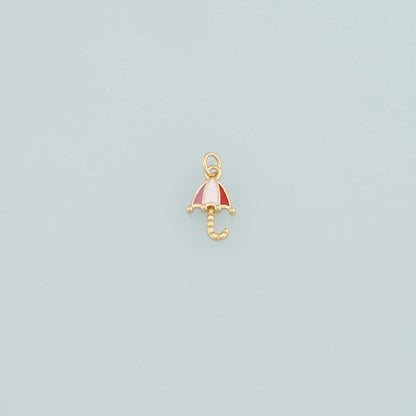 Gold Umbrella Charms,18K Gold Filled Umbrella Pendant,Enamel Umbrella Charm Bracelet Necklace for DIY Jewelry Making Supply
