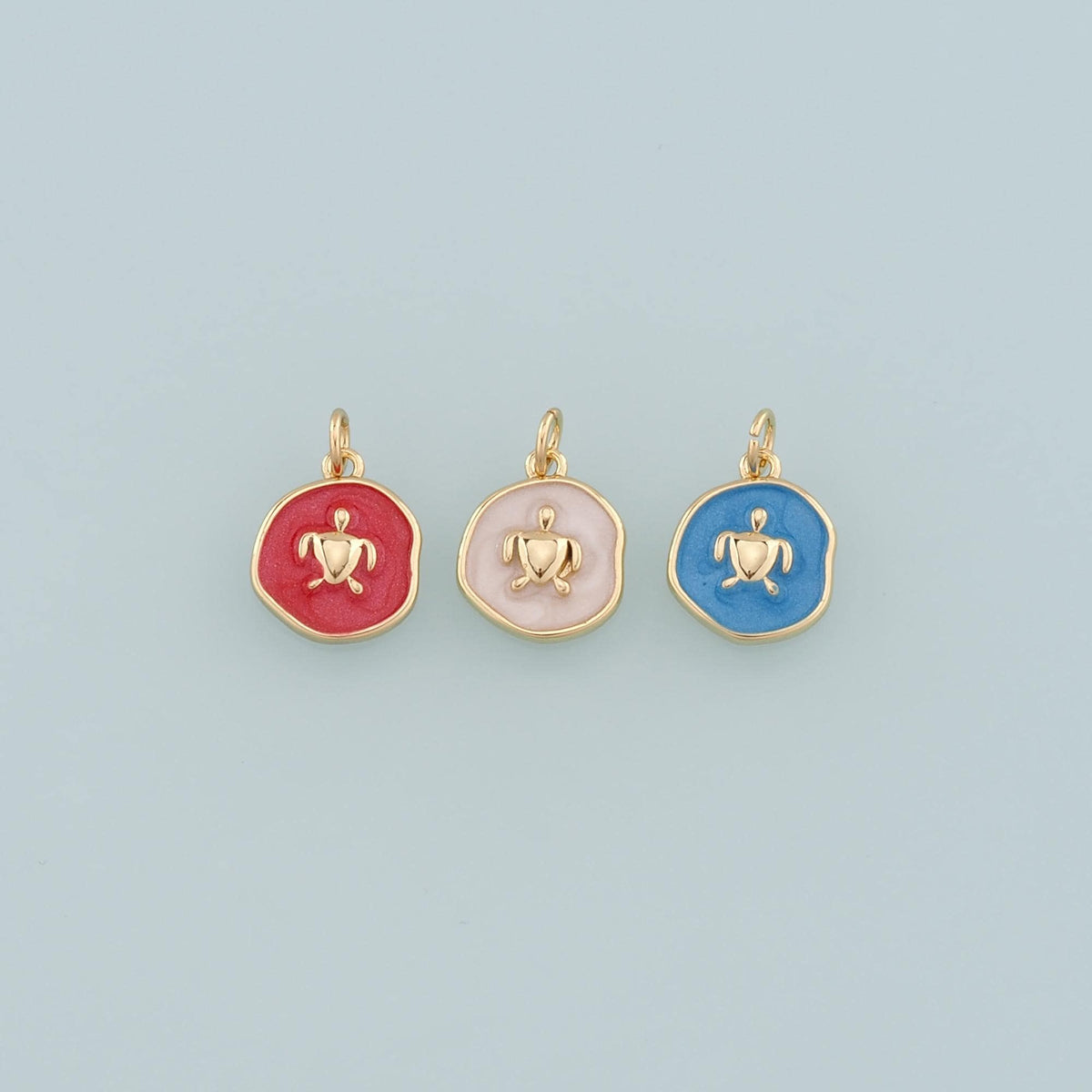 Gold Turtle Charms,18K Gold Filled Turtle Pendant,Enamel Turtle Charm Bracelet Necklace for DIY Jewelry Making Supply