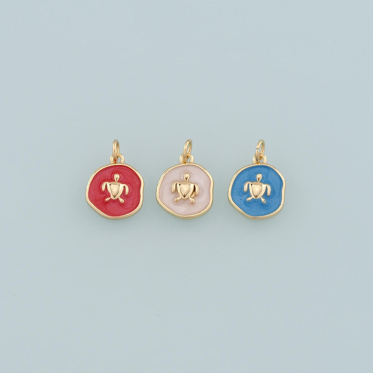 Gold Turtle Charms,18K Gold Filled Turtle Pendant,Enamel Turtle Charm Bracelet Necklace for DIY Jewelry Making Supply