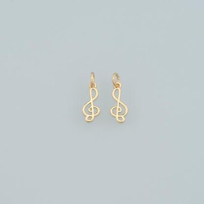 Gold Music Charms,18K Gold Filled Music Pendant,Note Charm Bracelet Necklace for DIY Jewelry Making Supply
