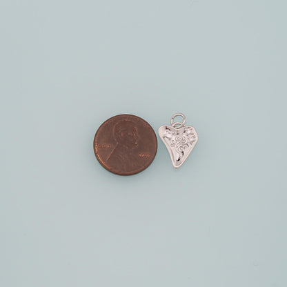 18K Gold Filled Heart CZ Charm Pendant for Jewelry Making