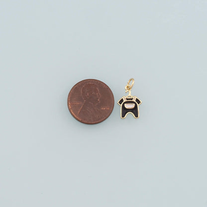 18K Gold Filled Hand Enamel Charm Pendant for Jewelry Making