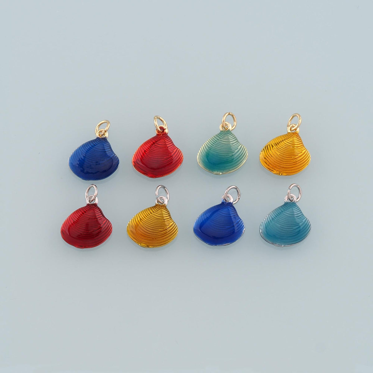 Gold Shell Charms,18K Gold Filled Scallop Pendant,Enamel Conch Shell Charm Bracelet Necklace for DIY Jewelry Making Supply