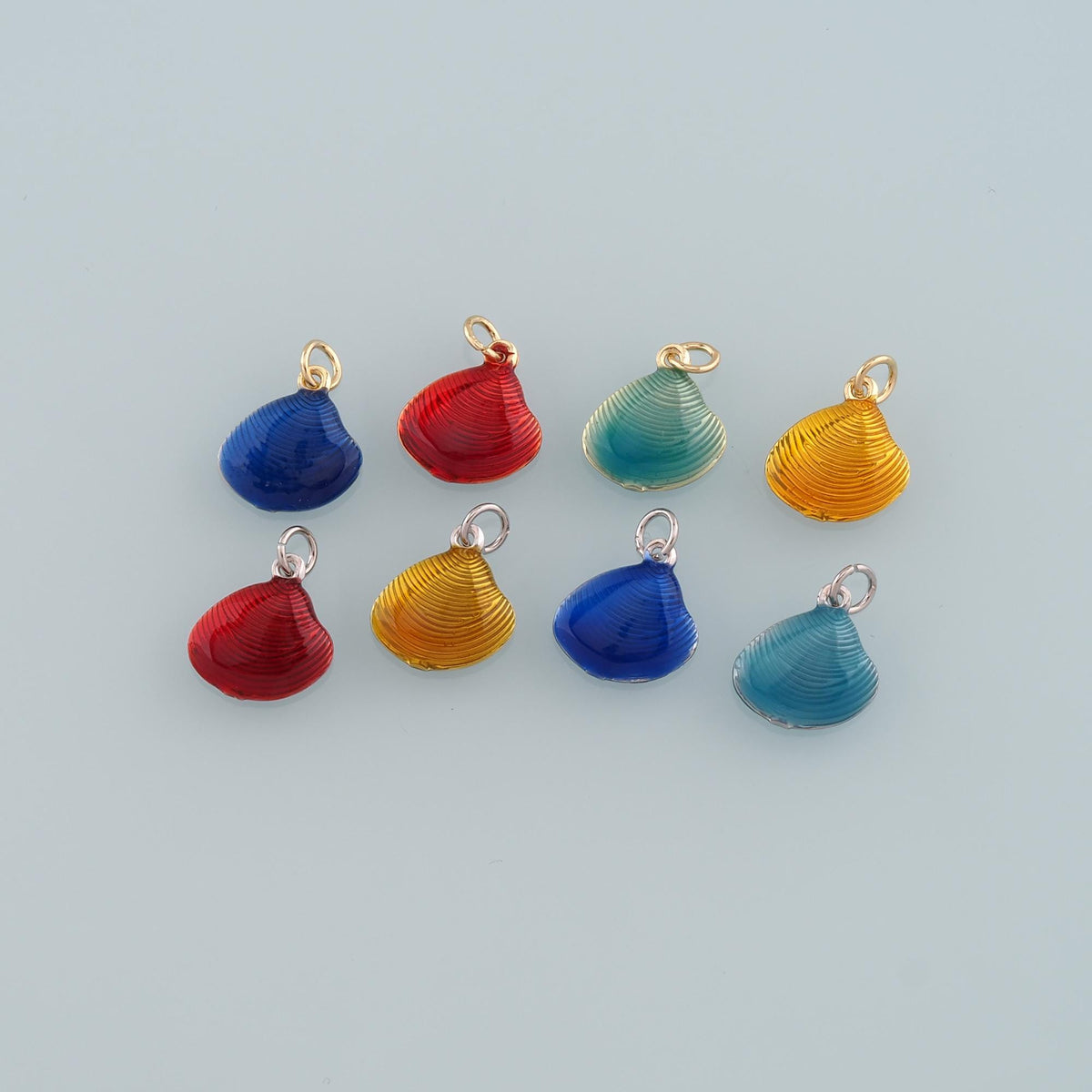 Gold Shell Charms,18K Gold Filled Scallop Pendant,Enamel Conch Shell Charm Bracelet Necklace for DIY Jewelry Making Supply