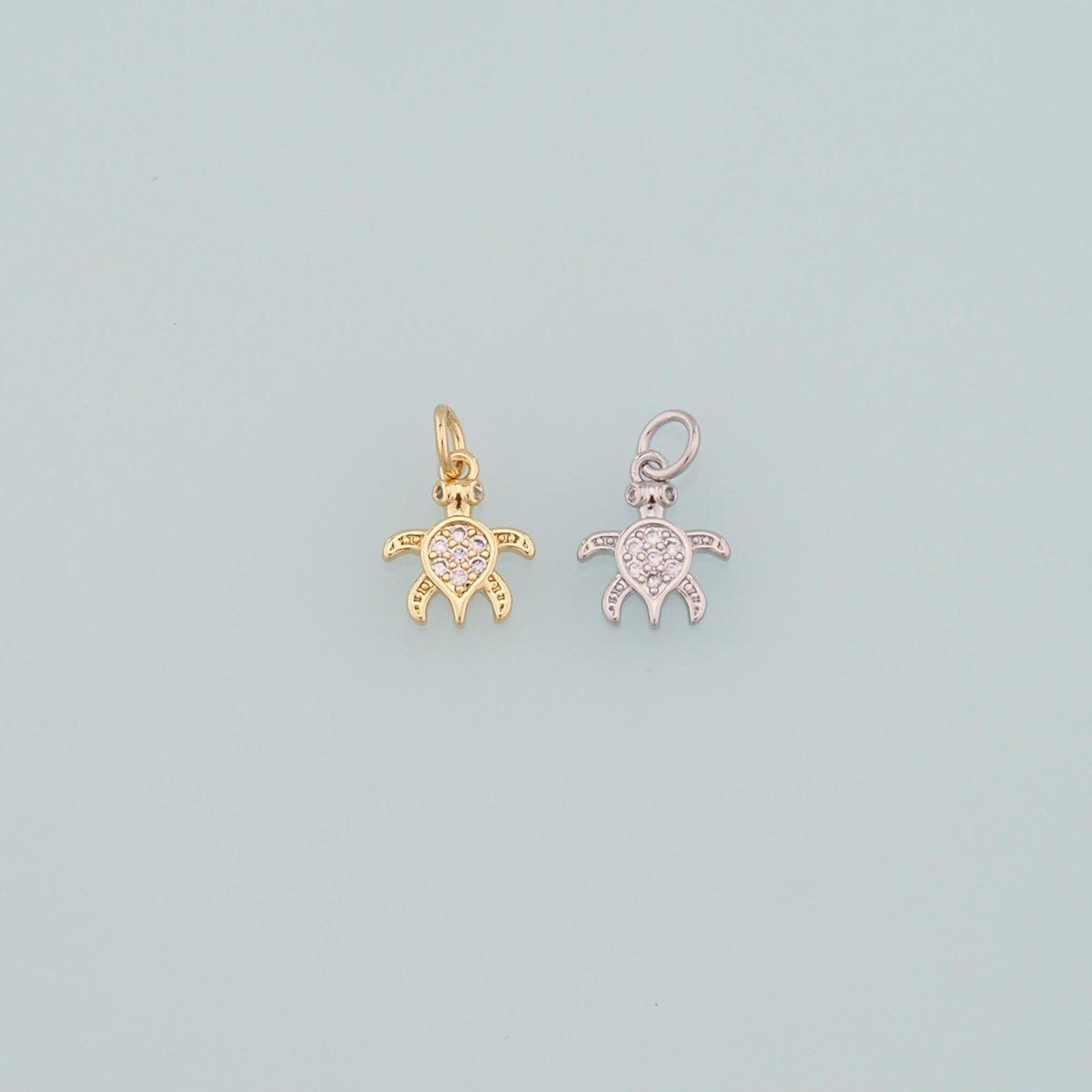 18K Gold Filled Cubic Zirconia Charm Pendant for Jewelry Making