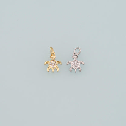 18K Gold Filled Cubic Zirconia Charm Pendant for Jewelry Making