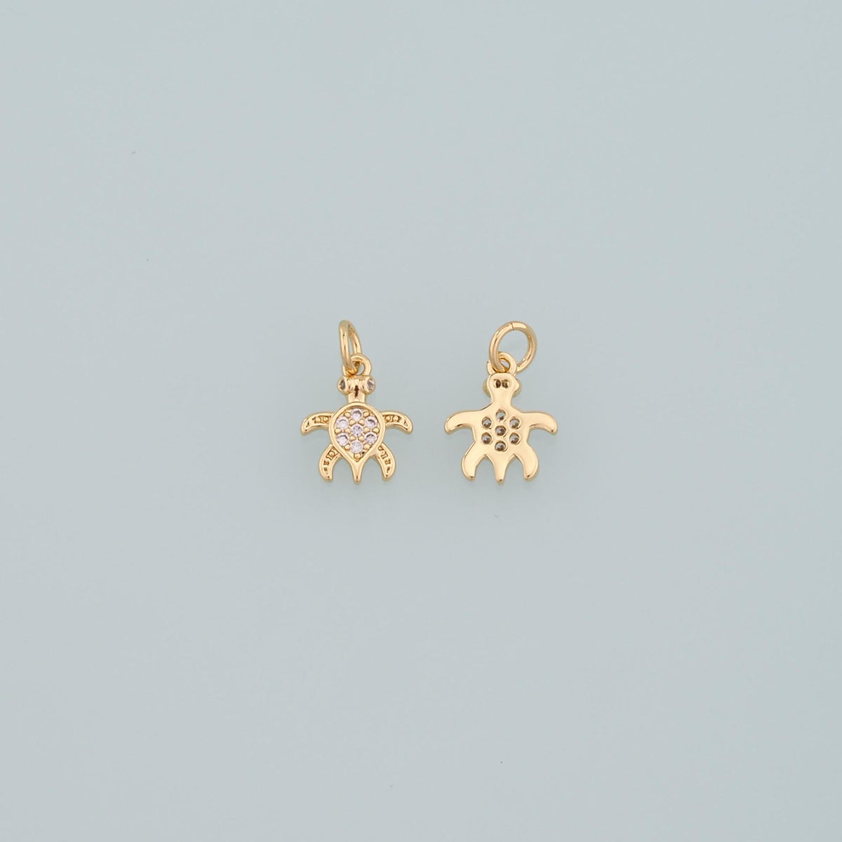 18K Gold Filled Cubic Zirconia Charm Pendant for Jewelry Making