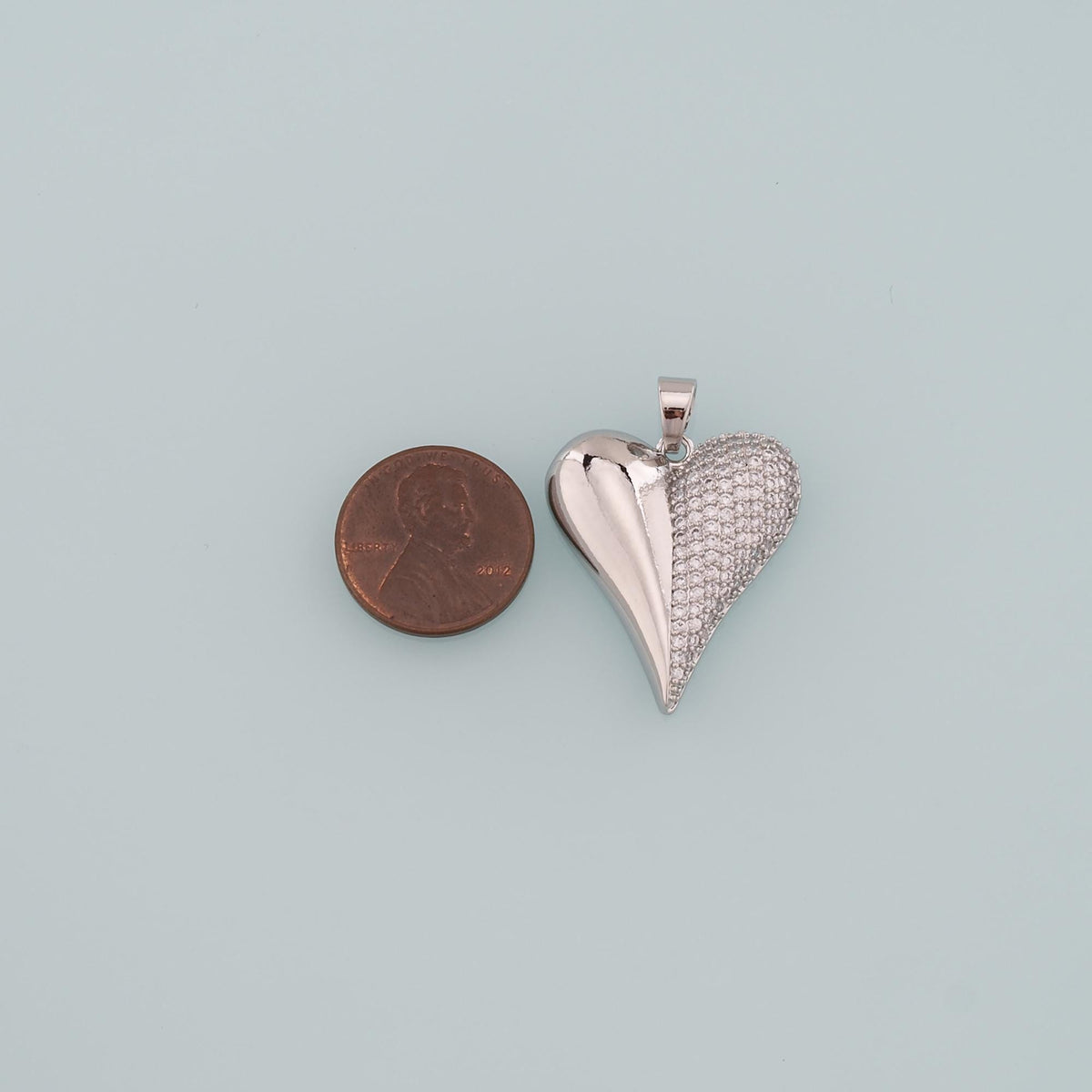 Gold Heart Charms,18K Gold Filled Heart Pendant,CZ Micro Pave Heart Charm Bracelet Necklace for DIY Jewelry Making Supply