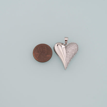 Gold Heart Charms,18K Gold Filled Heart Pendant,CZ Micro Pave Heart Charm Bracelet Necklace for DIY Jewelry Making Supply