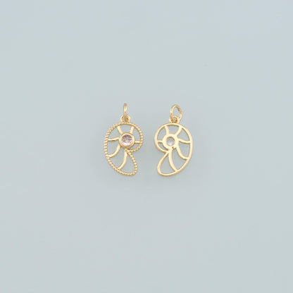 18K Gold Filled Shell Charm Pendant for Jewelry Making