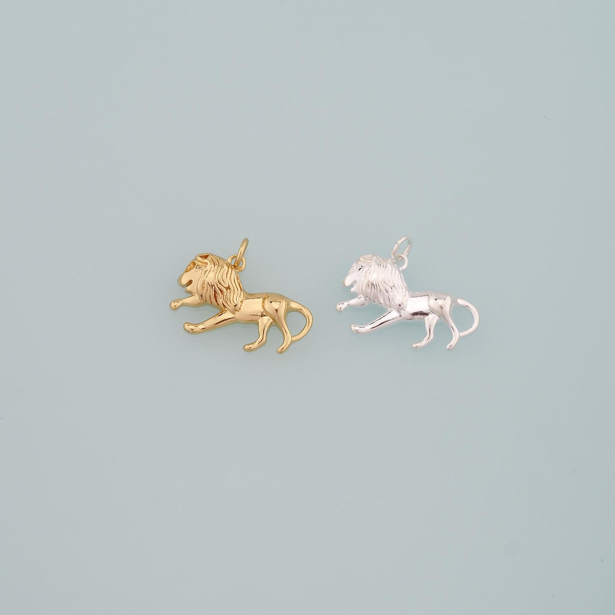 Gold Animal Charms,18K Gold Filled Lion Pendant,Dainy Lion Charm Bracelet Necklace for DIY Jewelry Making Supply