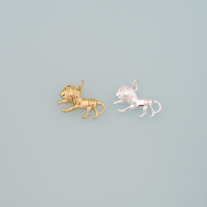 Gold Animal Charms,18K Gold Filled Lion Pendant,Dainy Lion Charm Bracelet Necklace for DIY Jewelry Making Supply