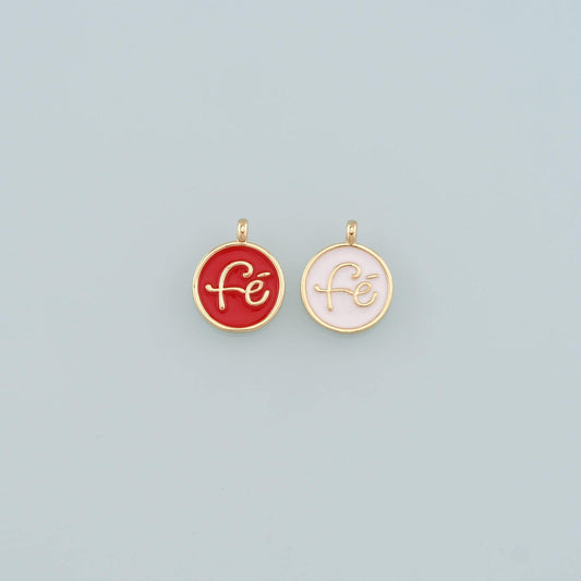 18K Gold Filled Fe Pendant,Enamel Fe Charm Bracelet Necklace for DIY Jewelry Making Supply