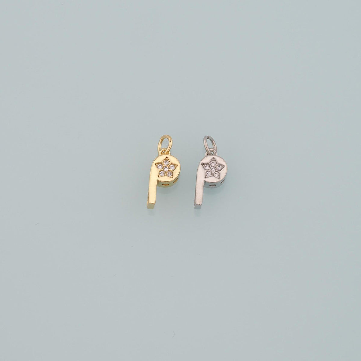 18K Gold Filled Cubic Zirconia Charm Pendant for Jewelry Making