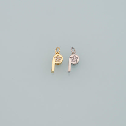 18K Gold Filled Cubic Zirconia Charm Pendant for Jewelry Making