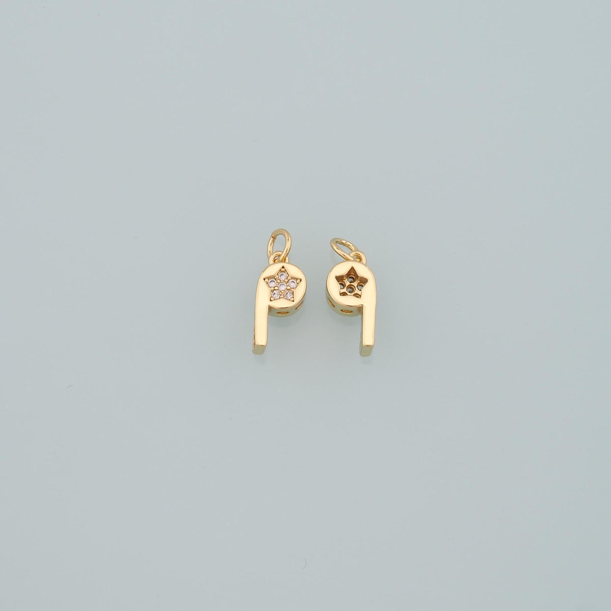 18K Gold Filled Cubic Zirconia Charm Pendant for Jewelry Making
