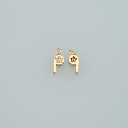18K Gold Filled Cubic Zirconia Charm Pendant for Jewelry Making