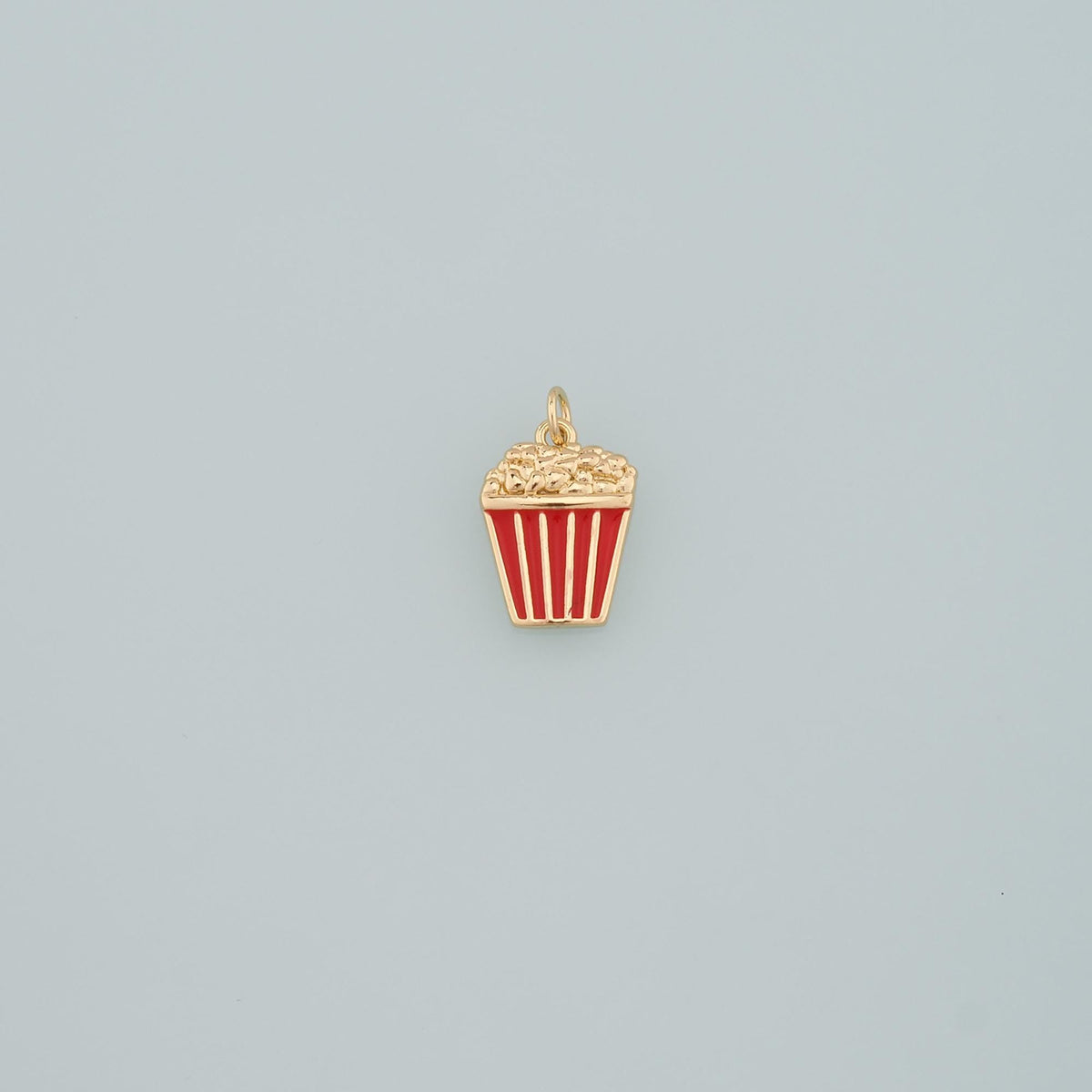 18K Gold Filled Popcorn Pendant,Enamel Popcorn Charm Bracelet Necklace for DIY Jewelry Making Supply