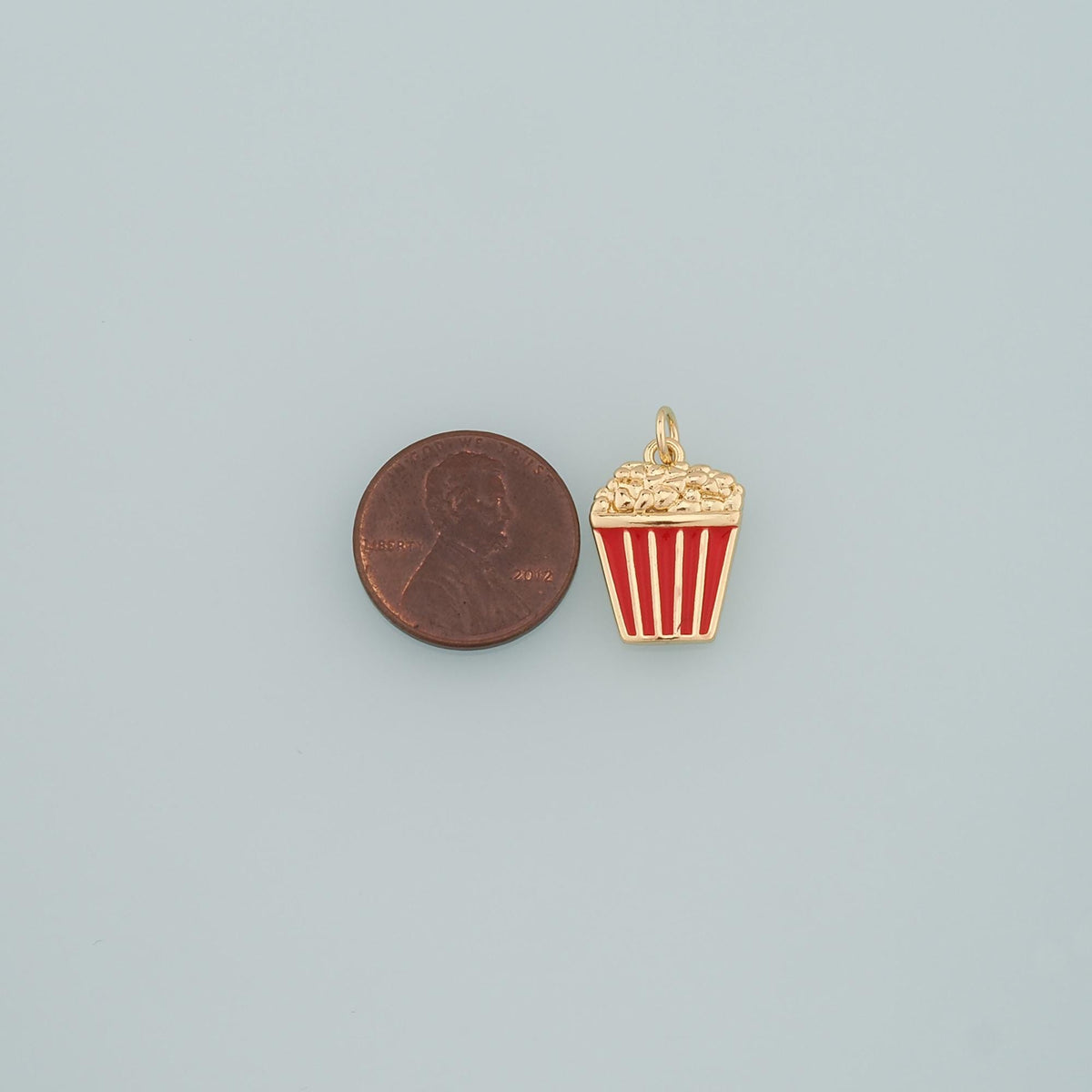 18K Gold Filled Popcorn Pendant,Enamel Popcorn Charm Bracelet Necklace for DIY Jewelry Making Supply
