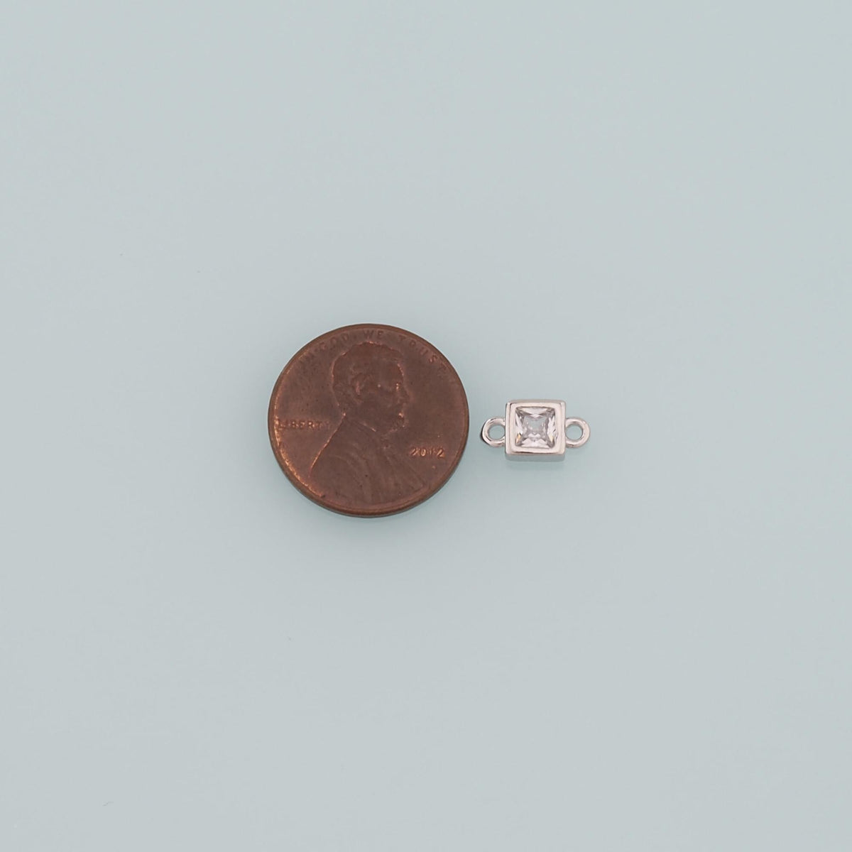 18K Gold Filled Cubic Zirconia Square Connector for Jewelry Making