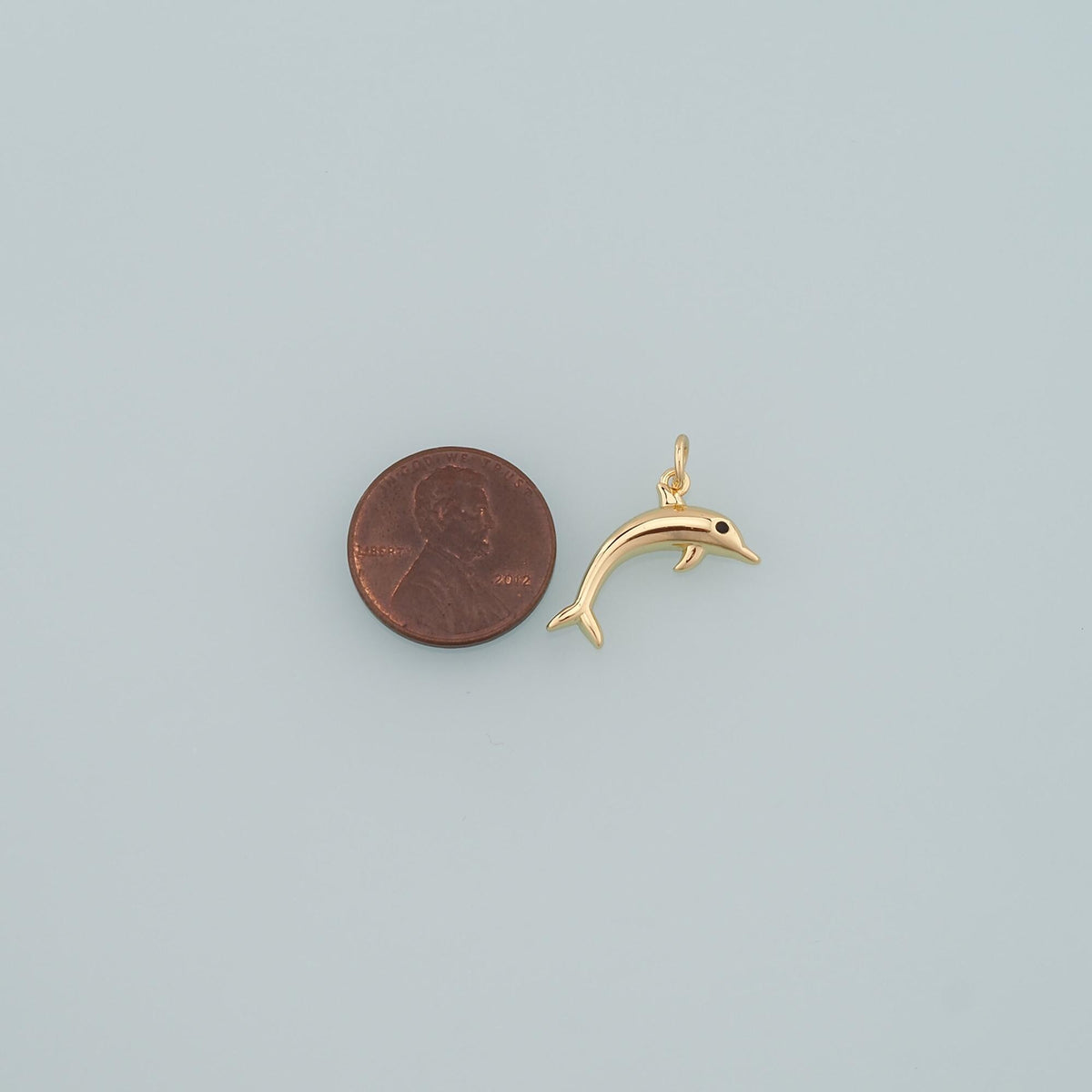 Cute Dolphin Charms,18K Gold Filled Dolphin Pendant,Kawaii Ocean Charm Bracelet Necklace for DIY Jewelry Making Supply
