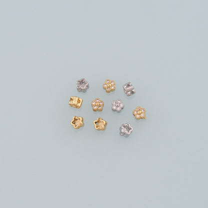 18K Gold Filled Flower Charm Pendant for Jewelry Making
