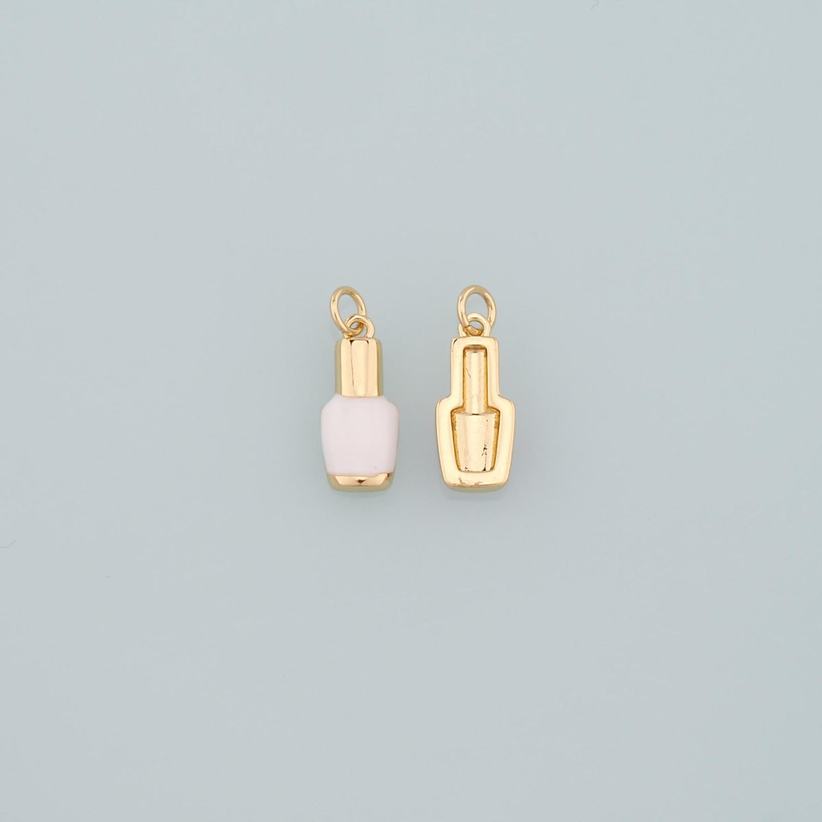 Gold Manicure Charms,18K Gold Filled Nail Polish Pendant,Enamel Nail Polish Charm Bracelet Necklace for DIY Jewelry Making Su