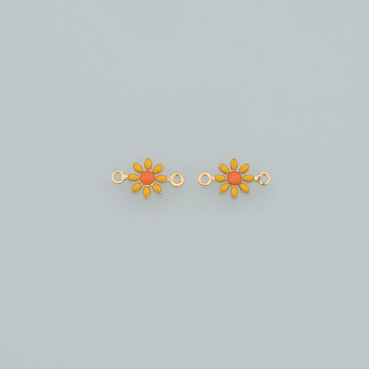 18K Gold Filled Enamel Flower Connector for Jewelry Making