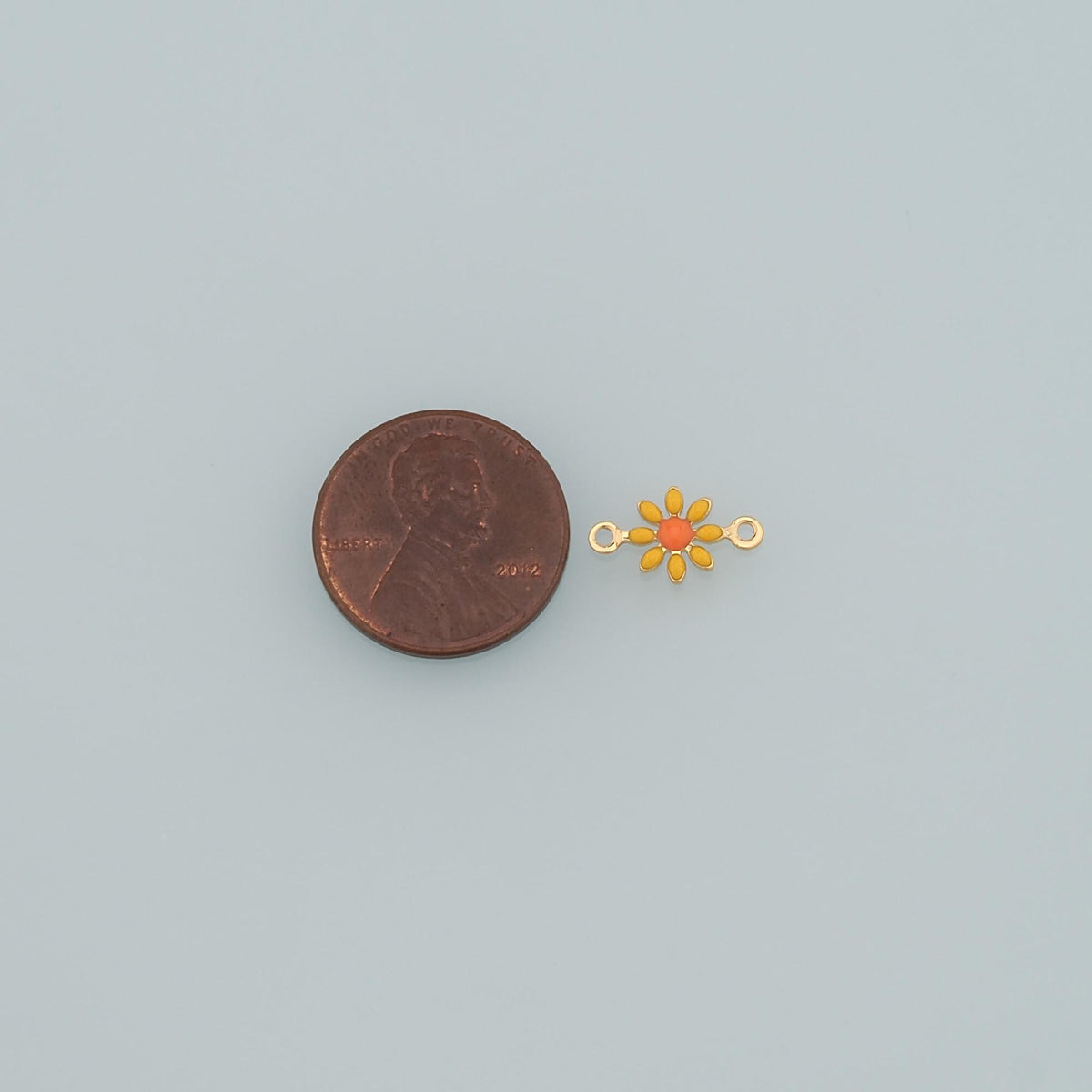 18K Gold Filled Enamel Flower Connector for Jewelry Making