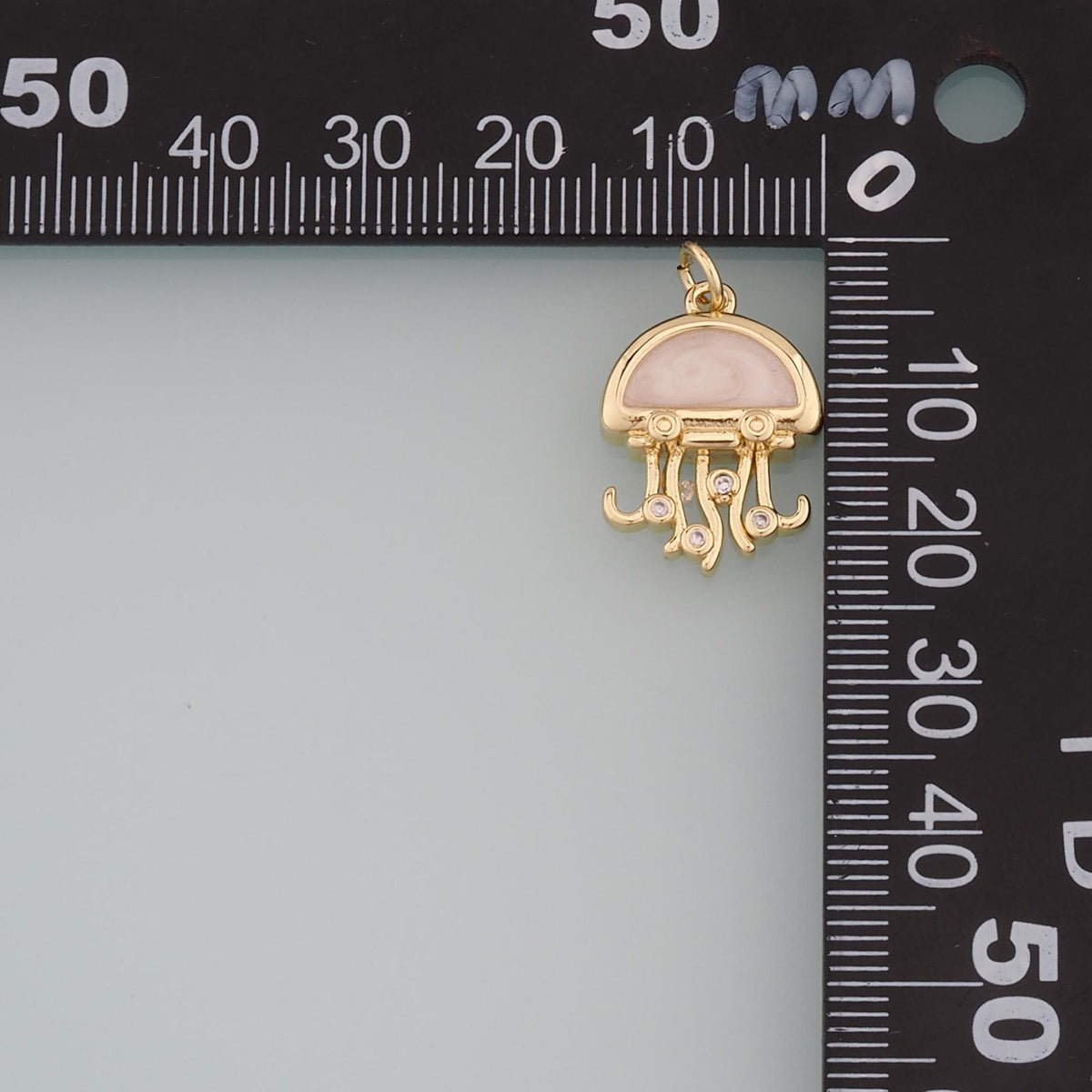 Gold Jellyfish Charms,18K Gold Filled Jellyfish Pendant,Enamel Ocean Charm Bracelet Necklace for DIY Jewelry Making Supply