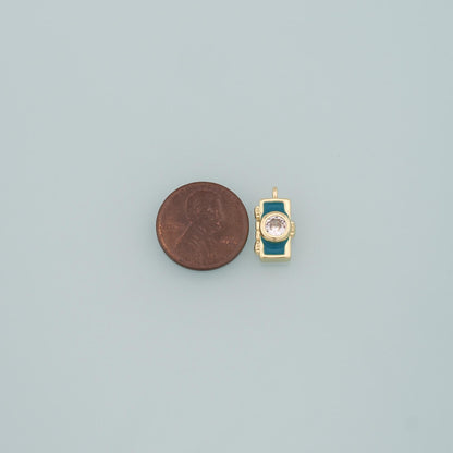 Gold Camera Charms,18K Gold Filled Camera Pendant,Enamel Camera Charm Bracelet Necklace for DIY Jewelry Making Supply