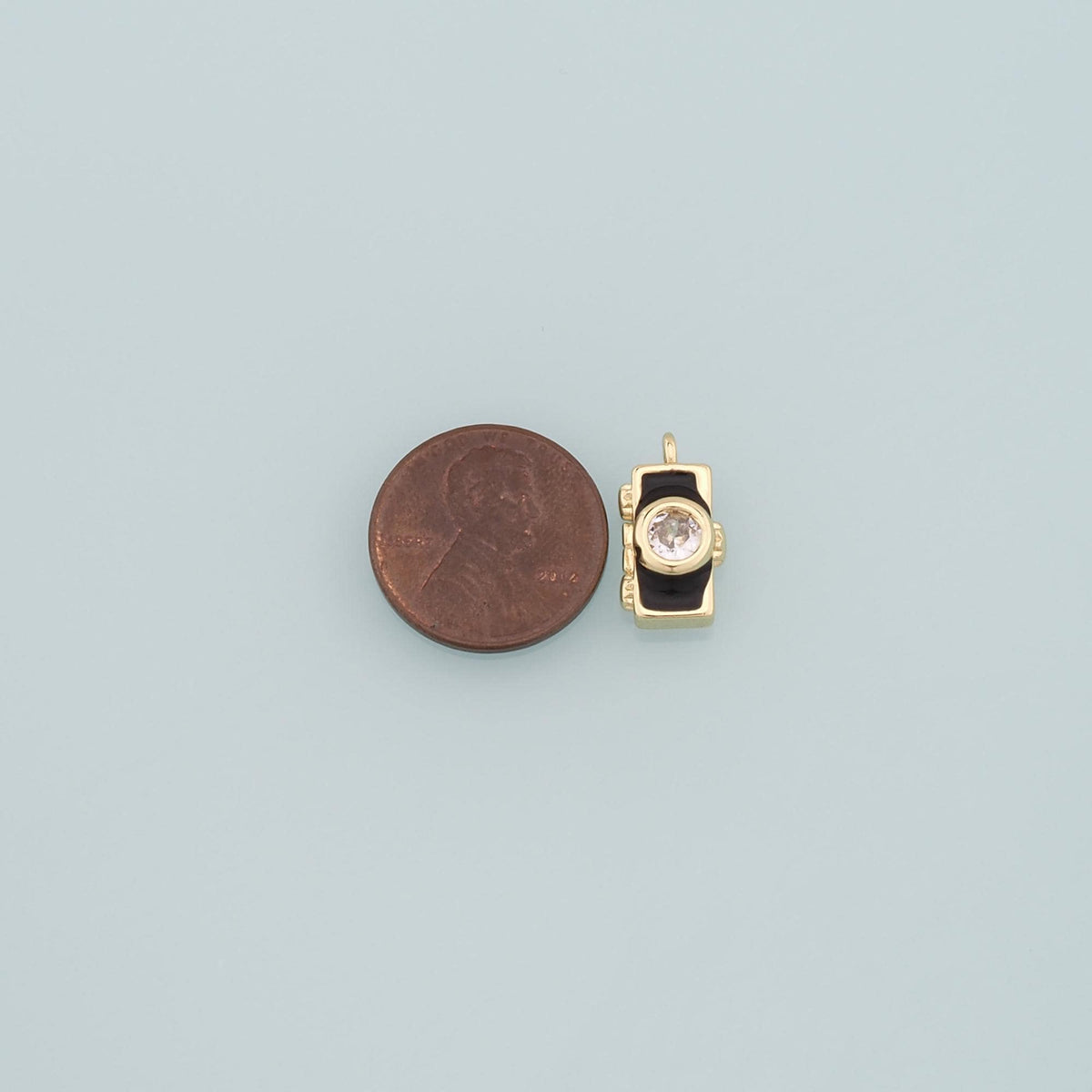 Gold Camera Charms,18K Gold Filled Camera Pendant,Enamel Camera Charm Bracelet Necklace for DIY Jewelry Making Supply