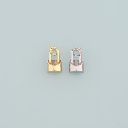 18K Gold Filled Key CZ Charm Pendant for Jewelry Making