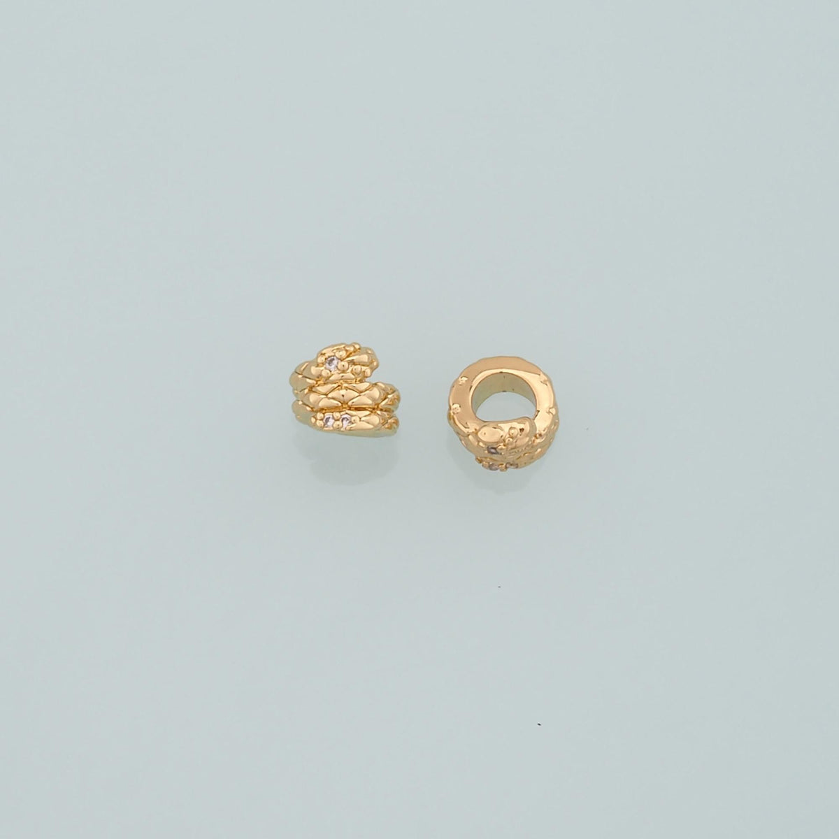 Gold Snake Beads,18K Gold Filled Snake Spacer Bead Bracelet Necklace for DIY Jewelry Making Supply