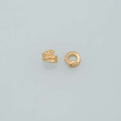 Gold Snake Beads,18K Gold Filled Snake Spacer Bead Bracelet Necklace for DIY Jewelry Making Supply
