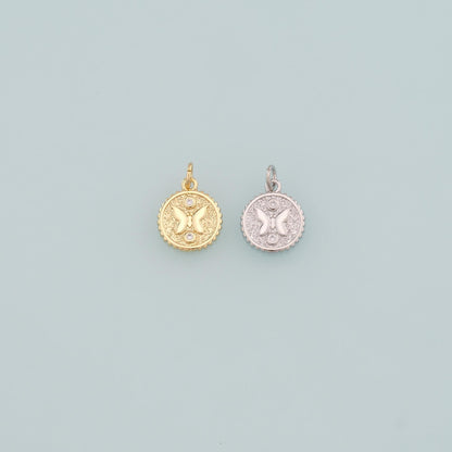 Gold Butterfly Charms,18K Gold Filled Butterfly Pendant,CZ Micro Pave Butterfly Charm Bracelet Necklace for DIY Jewelry Makin