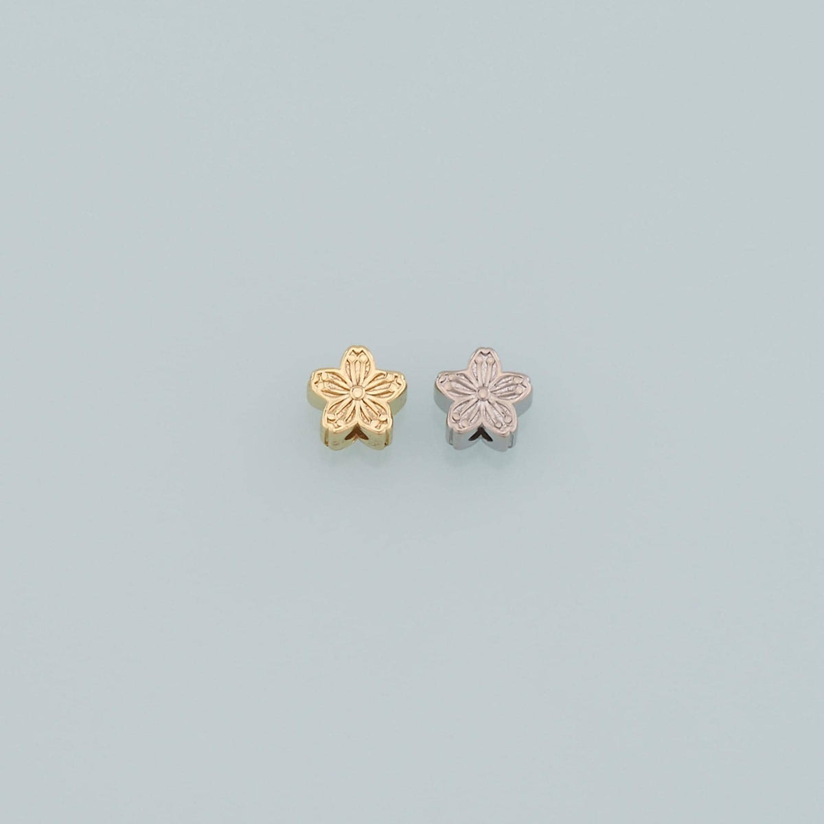 Gold Flower Spacer Beads Charms,18K Gold Filled Flower Bracelet Necklace for DIY Jewelry Making Supply
