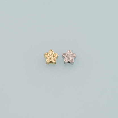 Gold Flower Spacer Beads Charms,18K Gold Filled Flower Bracelet Necklace for DIY Jewelry Making Supply