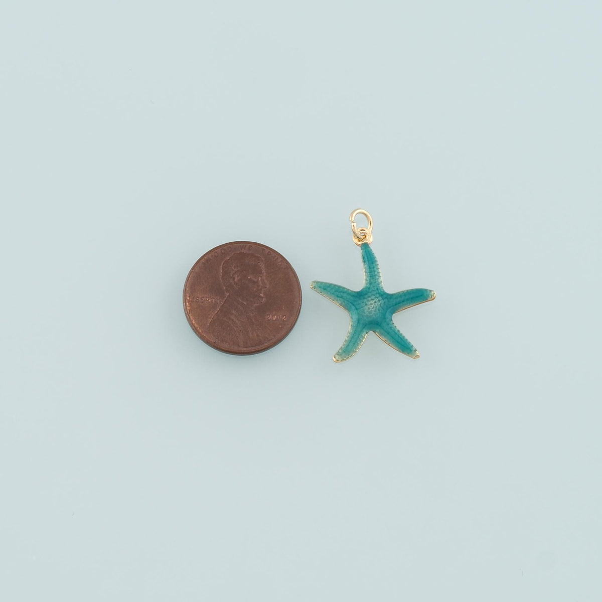 Gold Starfish Charms,18K Gold Filled Sea Star Pendant,Enamel Starfish Charm Bracelet Necklace for DIY Jewelry Making Supply