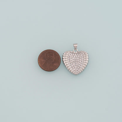 18K Gold Filled Heart CZ Charm Pendant for Jewelry Making