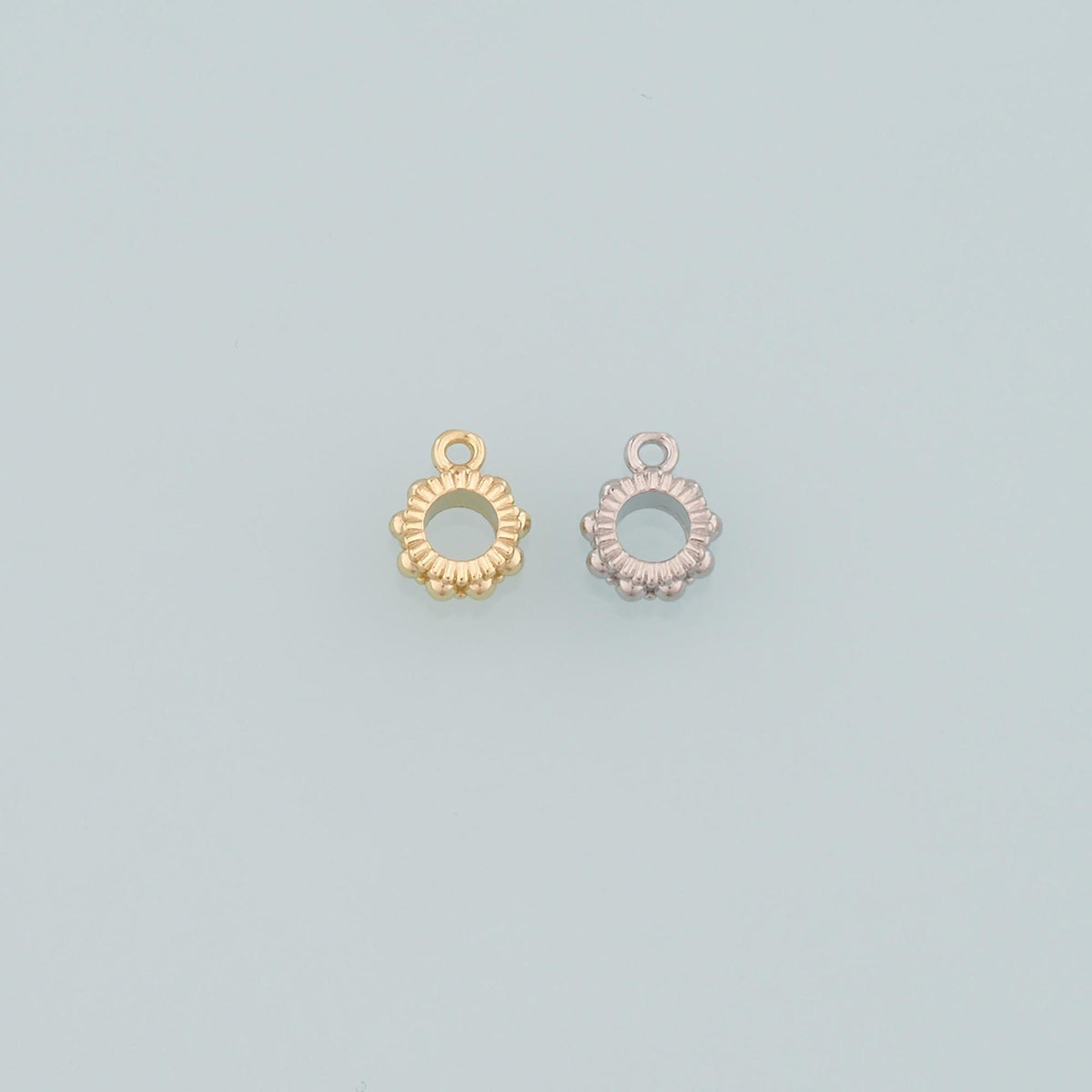 Gold Round Beads Charms,18K Gold Filled Round spacer beads Bracelet Necklace for DIY Jewelry Making Supply