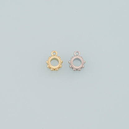 Gold Round Beads Charms,18K Gold Filled Round spacer beads Bracelet Necklace for DIY Jewelry Making Supply
