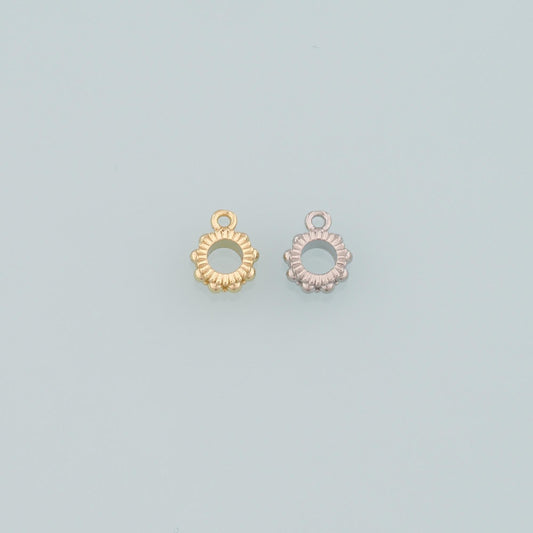 Gold Round Beads Charms,18K Gold Filled Round spacer beads Bracelet Necklace for DIY Jewelry Making Supply