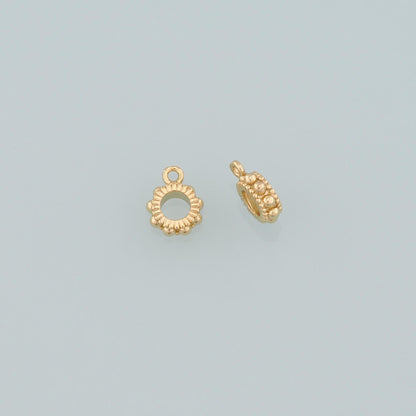 Gold Round Beads Charms,18K Gold Filled Round spacer beads Bracelet Necklace for DIY Jewelry Making Supply