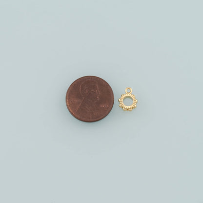 Gold Round Beads Charms,18K Gold Filled Round spacer beads Bracelet Necklace for DIY Jewelry Making Supply