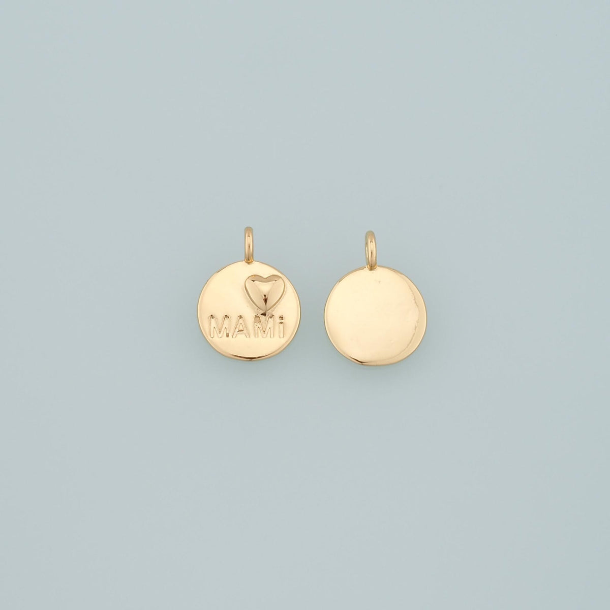 18K Gold Filled Mama Pendant,Dainty Heart Mama Charm Bracelet Necklace for DIY Jewelry Making Supply