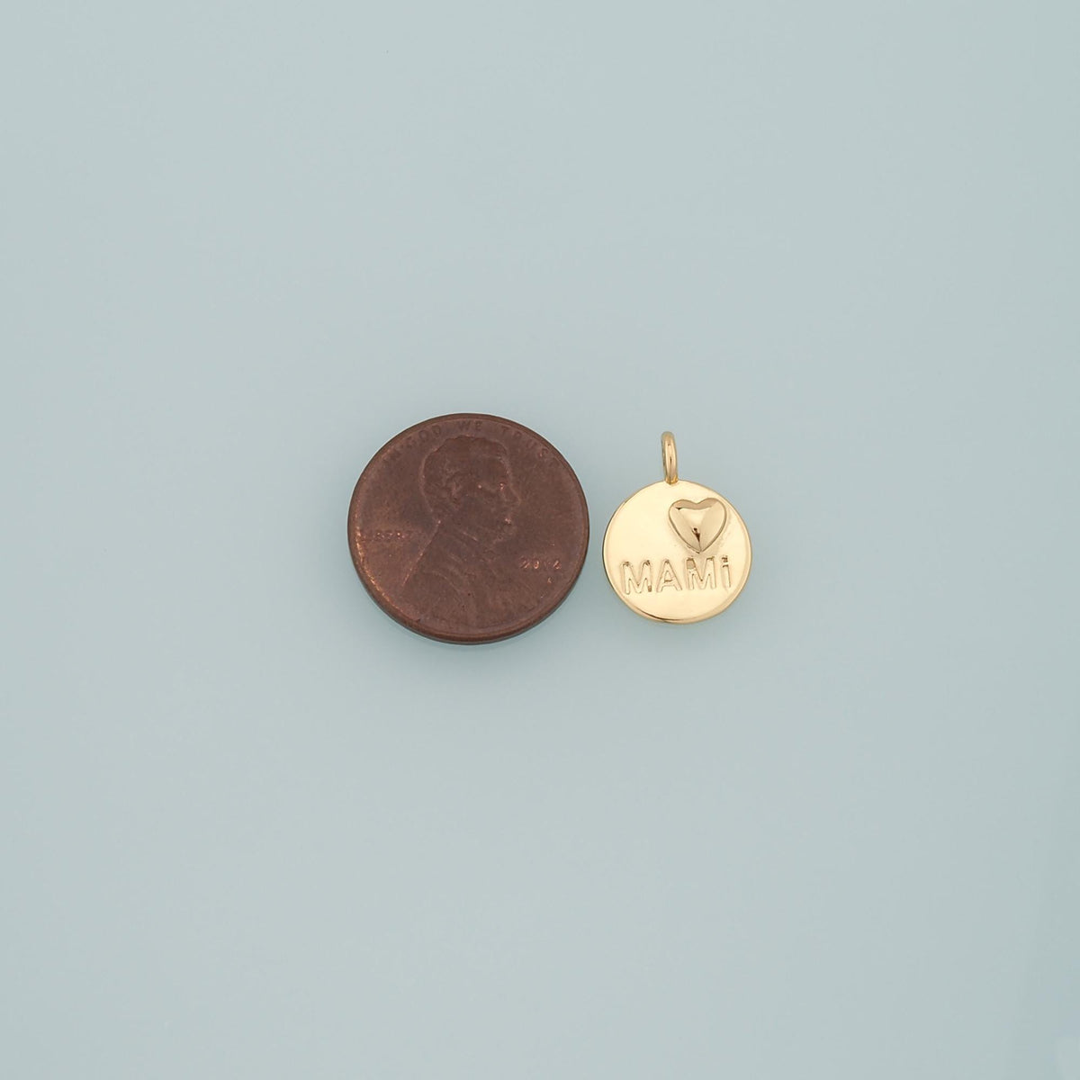 18K Gold Filled Mama Pendant,Dainty Heart Mama Charm Bracelet Necklace for DIY Jewelry Making Supply