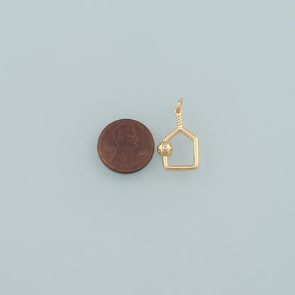 18K Gold Filled Hand Charm Pendant for Jewelry Making